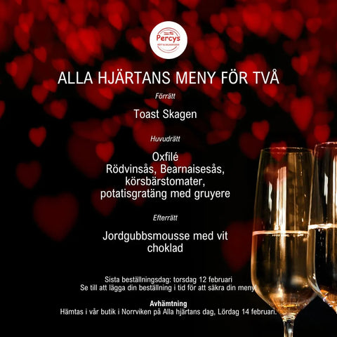 Alla hjärtans meny för 2 personer